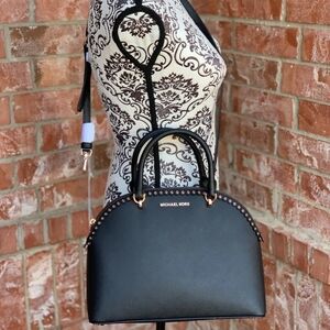 Michael Kors Emmy Large Dome Satchel Black